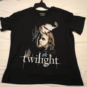Twilight Shirt Large Black Edward Bella Movie Graphic Tee Vampire-Women’s XL